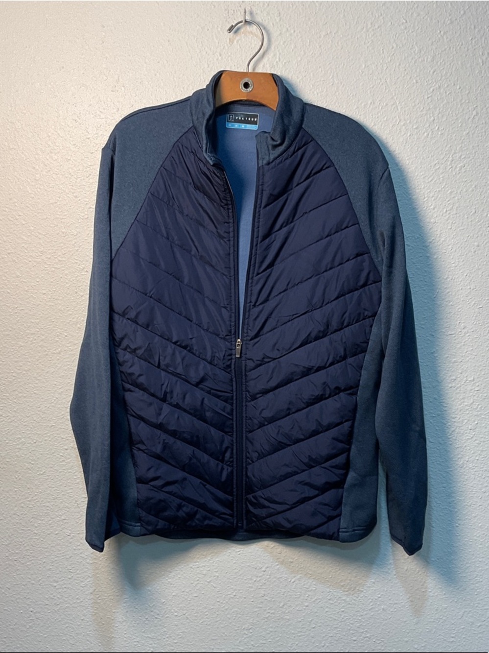 Perry Ellis for PGA Tour Navy and Royal Purple Zip Jacket
